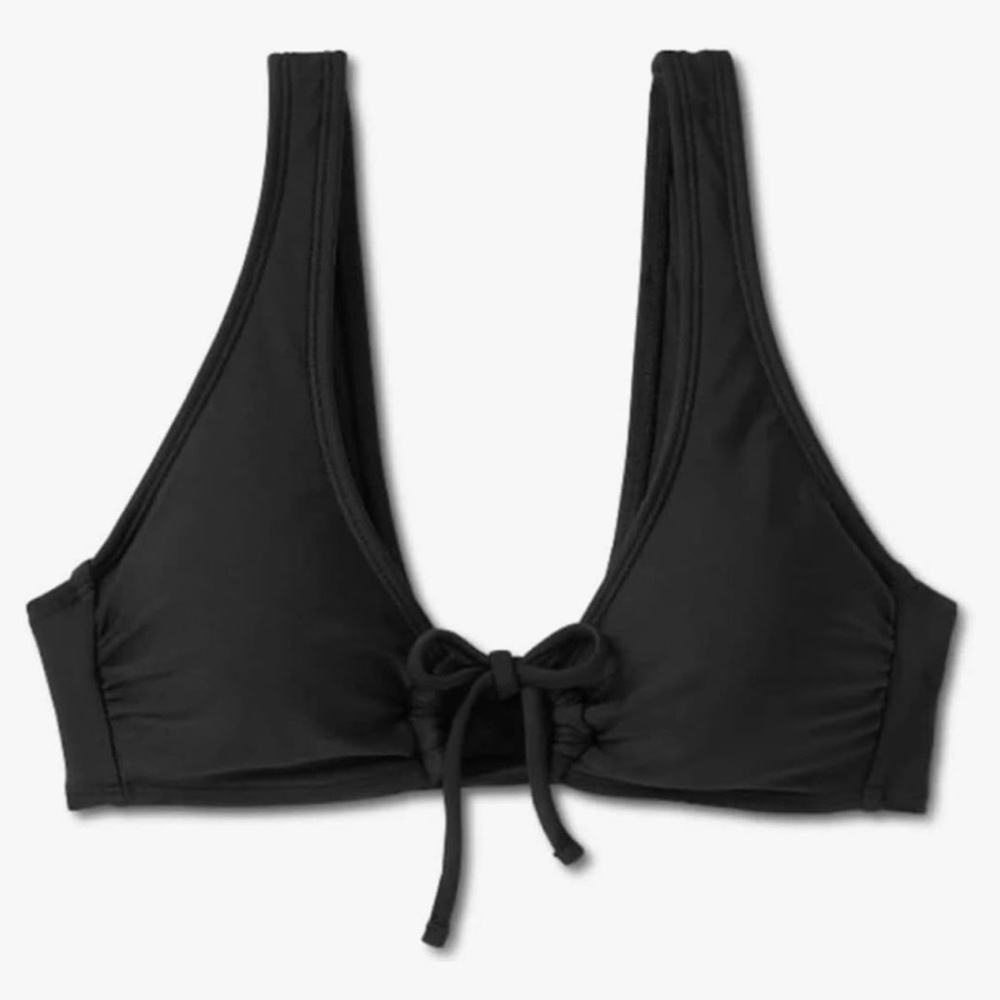 Xhilaration Juniors Tie-Front Loop Bralette Bikini Top - Black NWT